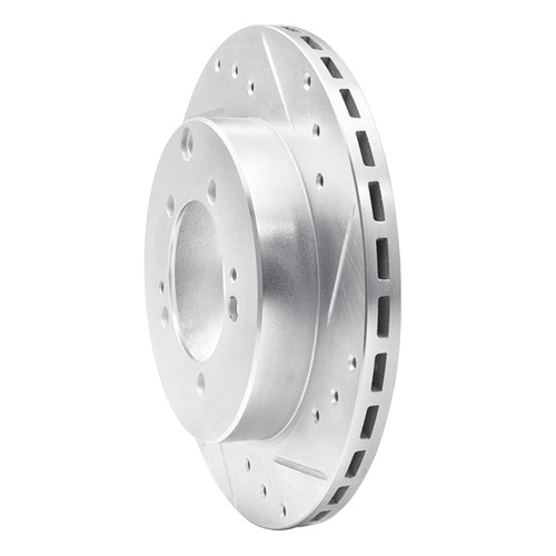 R1 91-93 Dodge STEALTH Rear Right Drilled & Slotted Silver Brake Rotor