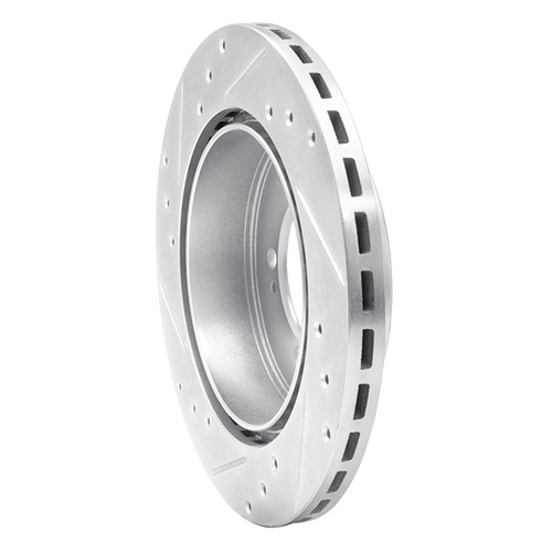 R1 91-93 Dodge STEALTH Rear Right Drilled & Slotted Silver Brake Rotor