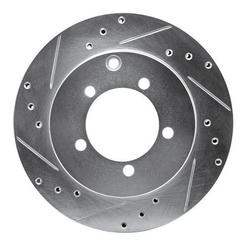 R1 91-93 Dodge STEALTH Rear Left Drilled & Slotted Silver Brake Rotor