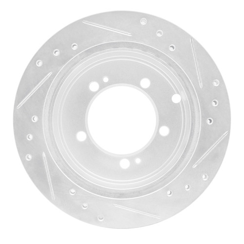 R1 91-99 Dodge STEALTH Rear Right Drilled & Slotted Silver Brake Rotor