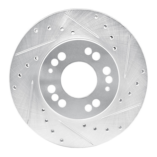 R1 91-04 Dodge STEALTH Front Right Drilled & Slotted Silver Brake Rotor