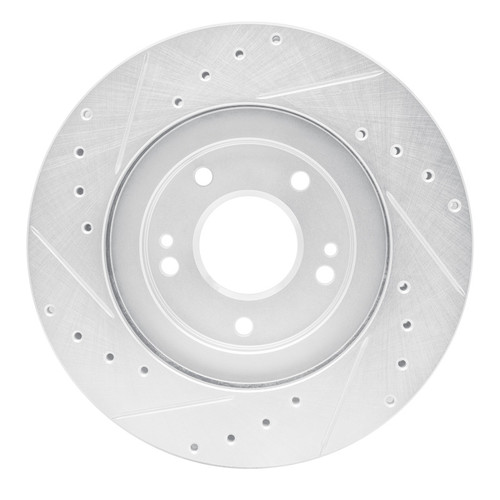 R1 91-93 Dodge STEALTH Front Right Drilled & Slotted Silver Brake Rotor