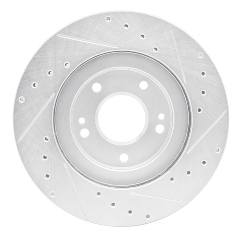 R1 91-93 Dodge STEALTH Front Left Drilled & Slotted Silver Brake Rotor