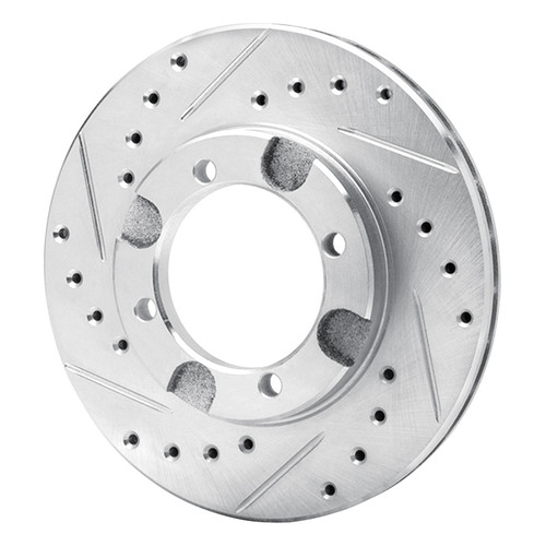 R1 91-92 Dodge COLT Front Left Drilled & Slotted Silver Brake Rotor EDZ-72013L