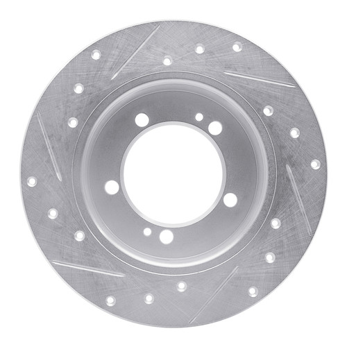 R1 90-94 Eagle TALON Rear Right Drilled & Slotted Silver Brake Rotor