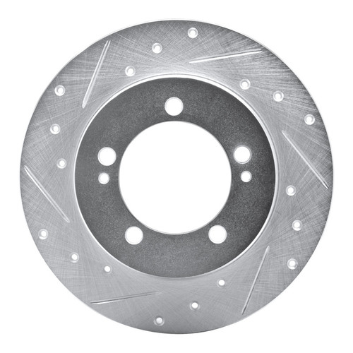 R1 90-94 Eagle TALON Rear Left Drilled & Slotted Silver Brake Rotor