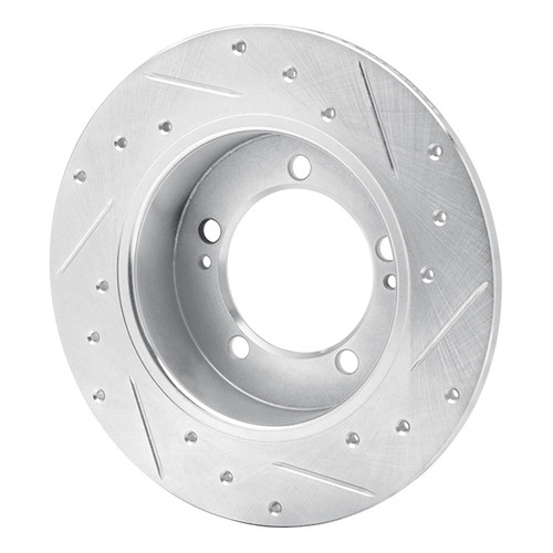 R1 90-94 Eagle TALON Rear Left Drilled & Slotted Silver Brake Rotor
