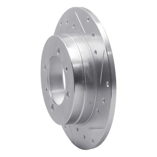 R1 88-93 Dodge COLT Rear Right Drilled & Slotted Silver Brake Rotor