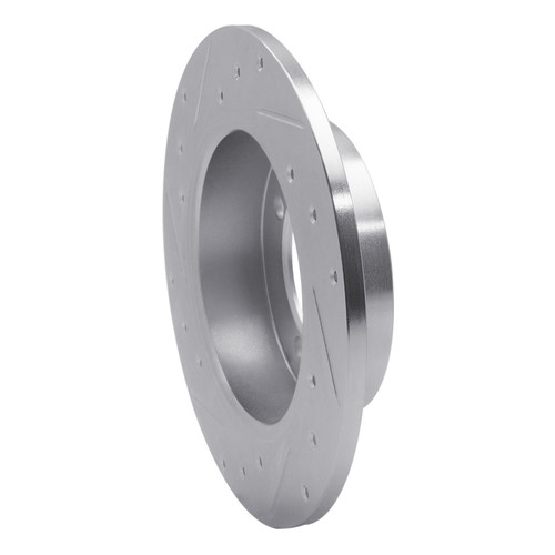 R1 88-93 Dodge COLT Rear Right Drilled & Slotted Silver Brake Rotor