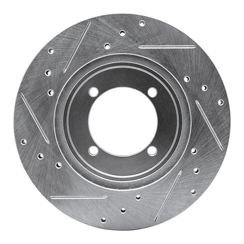 R1 84-90 Dodge COLT Front Right Drilled & Slotted Silver Brake Rotor