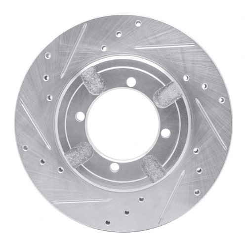 R1 84-90 Dodge COLT Front Left Drilled & Slotted Silver Brake Rotor