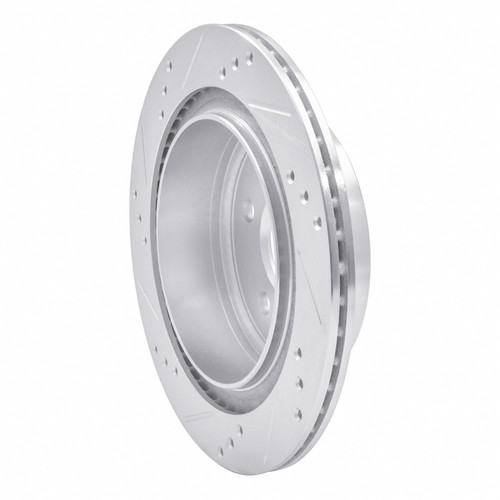 R1 02-06 Infiniti M45 Rear Right Drilled & Slotted Silver Brake Rotor