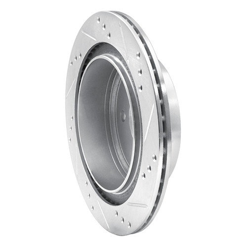 R1 02-06 Infiniti M45 Rear Left Drilled & Slotted Silver Brake Rotor