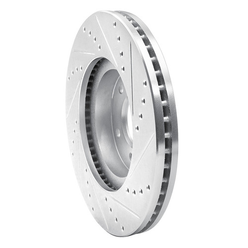 R1 97-01 Infiniti Q45 Front Left Drilled & Slotted Silver Brake Rotor