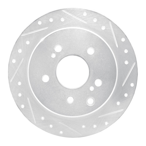 R1 90-96 Infiniti Q45 Rear Right Drilled & Slotted Silver Brake Rotor