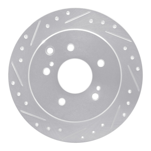 R1 90-96 Infiniti Q45 Rear Left Drilled & Slotted Silver Brake Rotor