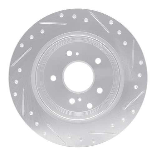 R1 90-96 Infiniti Q45 Rear Left Drilled & Slotted Silver Brake Rotor