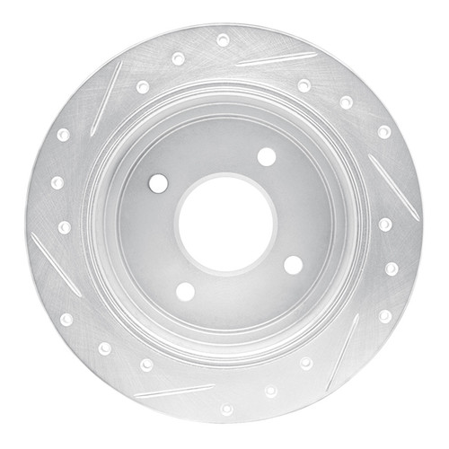 R1 90-92 Infiniti M30 Rear Right Drilled & Slotted Silver Brake Rotor