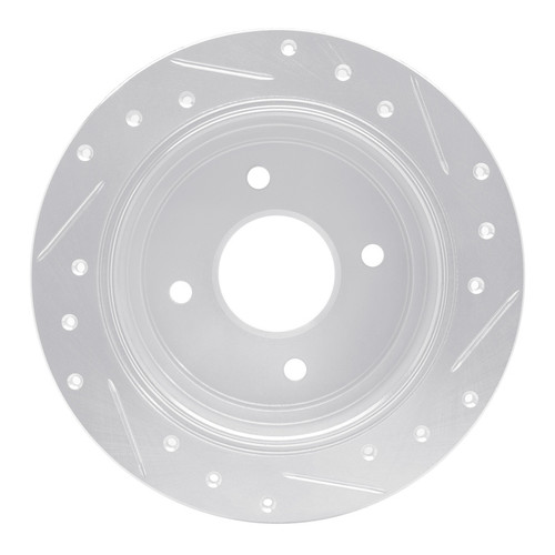 R1 90-92 Infiniti M30 Rear Left Drilled & Slotted Silver Brake Rotor