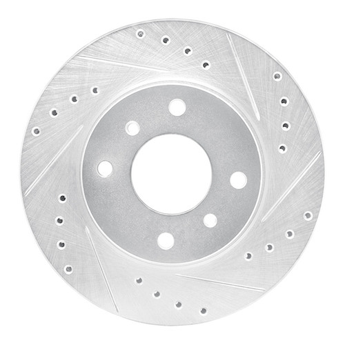 R1 90-92 Infiniti M30 Front Right Drilled & Slotted Silver Brake Rotor