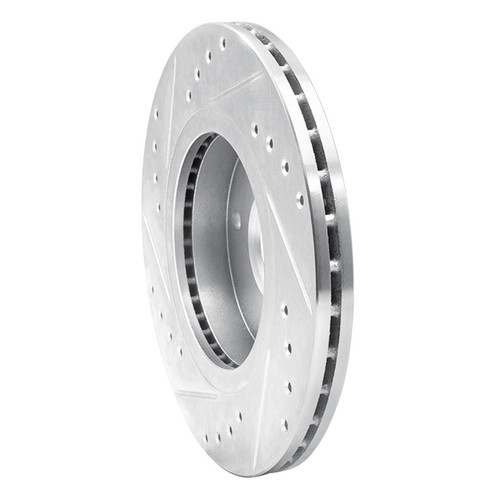 R1 90-92 Infiniti M30 Front Right Drilled & Slotted Silver Brake Rotor