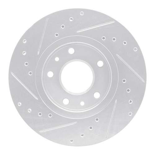 R1 20-25 Nissan SENTRA Front Right Drilled & Slotted Silver Brake Rotor