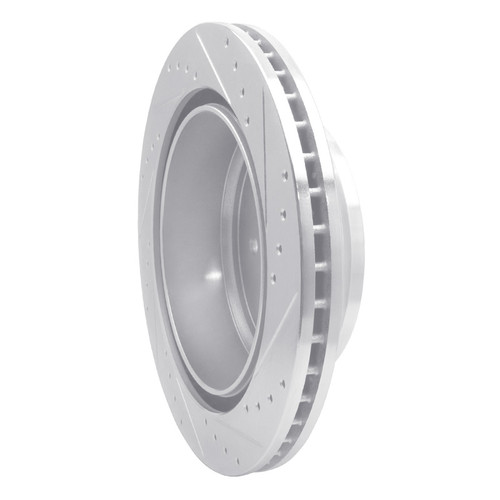 R1 16-24 Nissan Titan XD Rear Left Drilled & Slotted Silver Brake Rotor