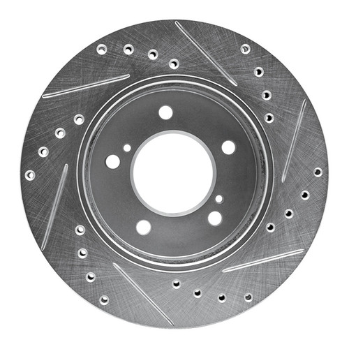R1 93-02 Mercury Villager Front Left Drilled & Slotted Silver Brake Rotor