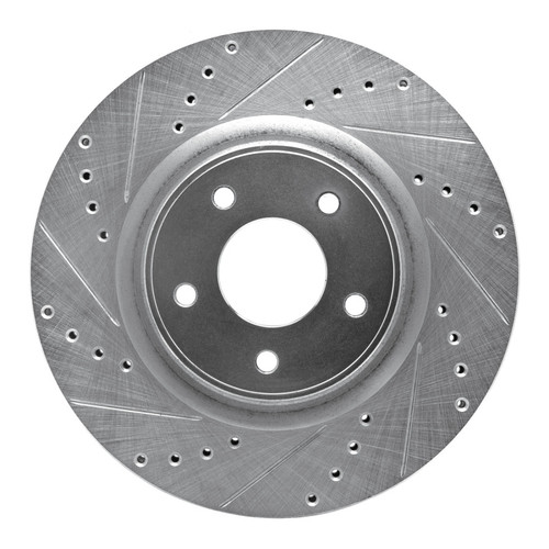 R1 14-19 Nissan X-Trail (Mexico) Front Left Drilled & Slotted Silver Brake Rotor