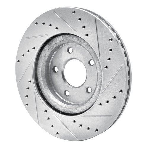 R1 14-19 Nissan X-Trail (Mexico) Front Left Drilled & Slotted Silver Brake Rotor