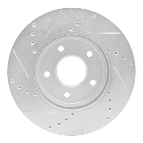 R1 11-25 Chevrolet City Express Front Right Drilled & Slotted Silver Brake Rotor