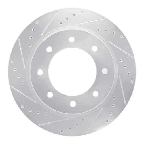 R1 12-21 Nissan NV1500 Front Left Drilled & Slotted Silver Brake Rotor