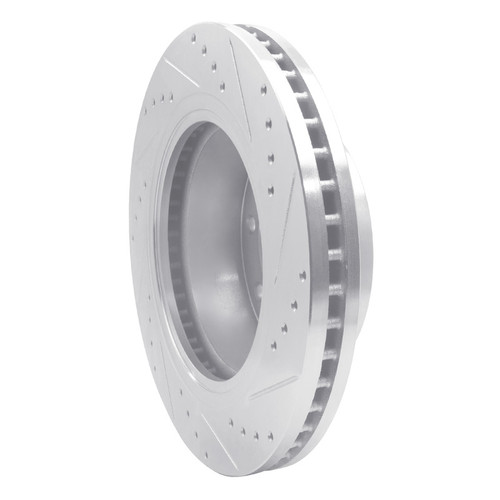 R1 12-21 Nissan NV1500 Front Left Drilled & Slotted Silver Brake Rotor