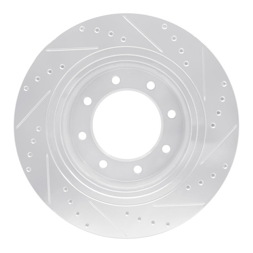 R1 12-21 Nissan NV1500 Front Left Drilled & Slotted Silver Brake Rotor