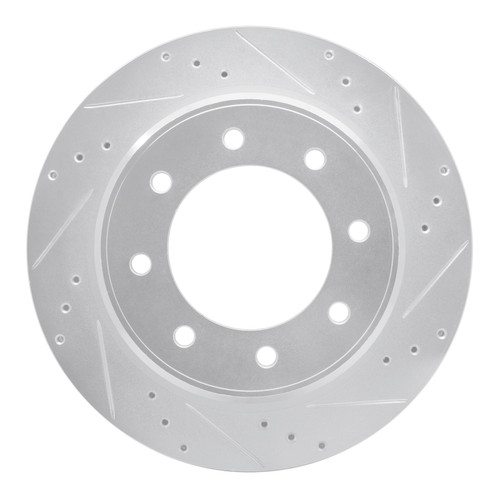 R1 12-21 Nissan NV2500 Rear Right Drilled & Slotted Silver Brake Rotor