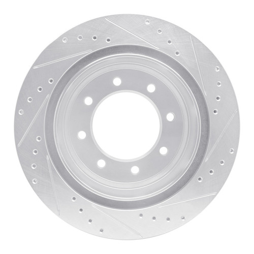 R1 12-21 Nissan NV1500 Rear Left Drilled & Slotted Silver Brake Rotor