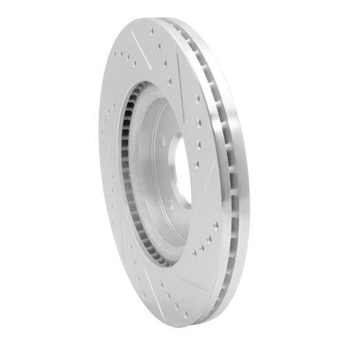 R1 11-19 Nissan SENTRA Front Left Drilled & Slotted Silver Brake Rotor