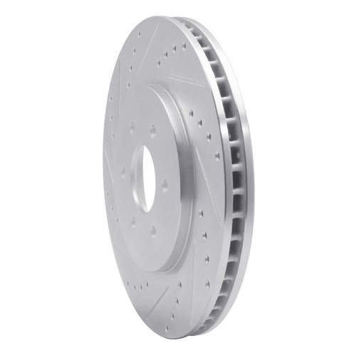 R1 08-11 Nissan Pathfinder Front Left Drilled & Slotted Silver Brake Rotor