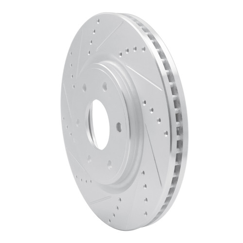 R1 05-07 Infiniti QX56 Front Left Drilled & Slotted Silver Brake Rotor