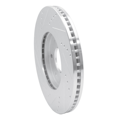 R1 05-07 Infiniti QX56 Front Right Drilled & Slotted Silver Brake Rotor