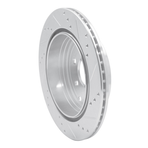 R1 05-12 Nissan Pathfinder Rear Left Drilled & Slotted Silver Brake Rotor