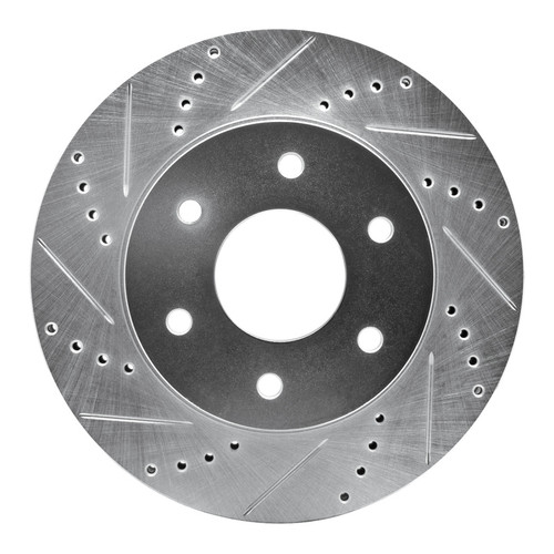 R1 04-05 Infiniti QX56 Front Left Drilled & Slotted Silver Brake Rotor