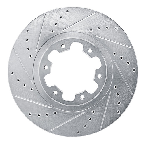 R1 98-04 Infiniti QX4 Front Left Drilled & Slotted Silver Brake Rotor