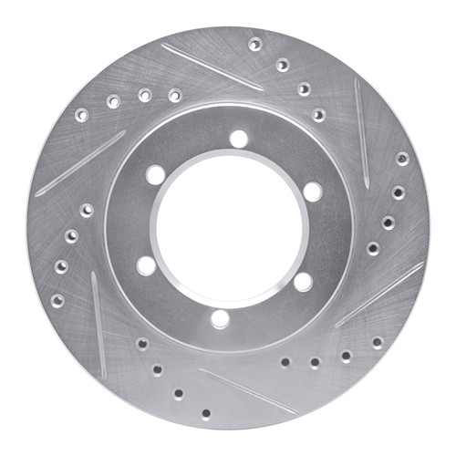 R1 98-15 Nissan NP300 (Mexico) Front Right Drilled & Slotted Silver Brake Rotor