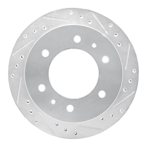 R1 88-95 Nissan Pathfinder Rear Right Drilled & Slotted Silver Brake Rotor