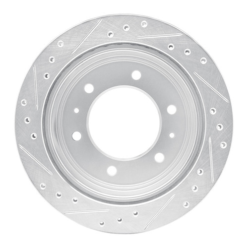 R1 88-95 Nissan Pathfinder Rear Right Drilled & Slotted Silver Brake Rotor