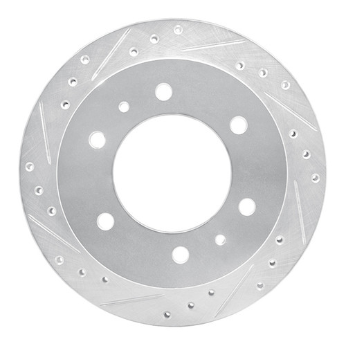 R1 88-95 Nissan Pathfinder Rear Left Drilled & Slotted Silver Brake Rotor