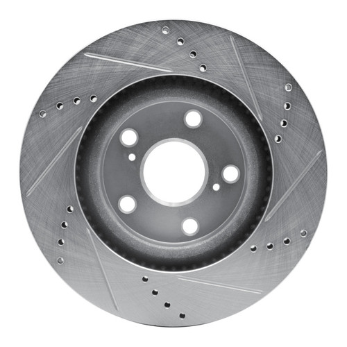 R1 87-88 Nissan Van Front Left Drilled & Slotted Silver Brake Rotor