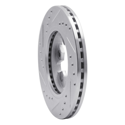 R1 85-97 Nissan D21 Pickup RWD (4 Cyl Excl HD) Front Right Drill & Slot Silver Brake Rotor