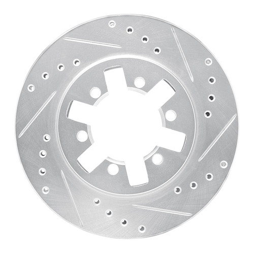 R1 85-12 Nissan D21 Hardbody Pickup HD (6 Cyl) Front Right Drilled & Slotted Silver Brake Rotor